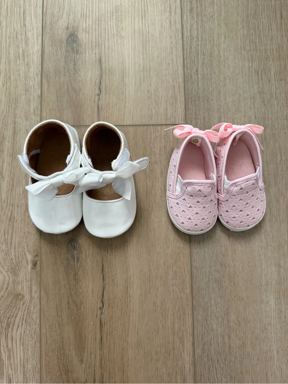 Kids Pink & White Ballet-Style Shoes with Bows